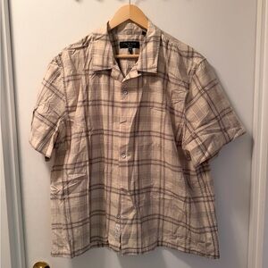 Rag & Bone Plaid Short Sleeve Camp Shirt
